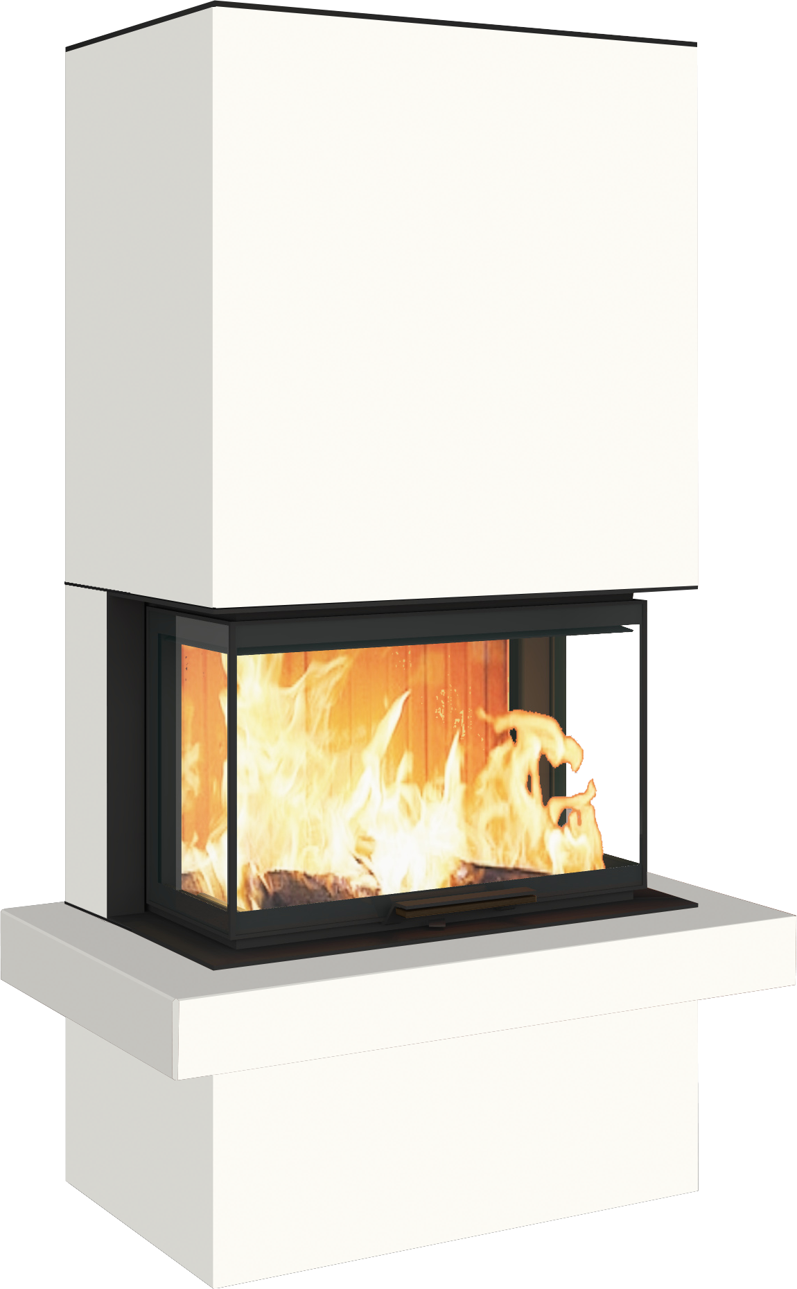 Neocube P24 FLR -Keramik Oberteil und Unterteil Bera Ice FF, Feuertisch Beren Black soft