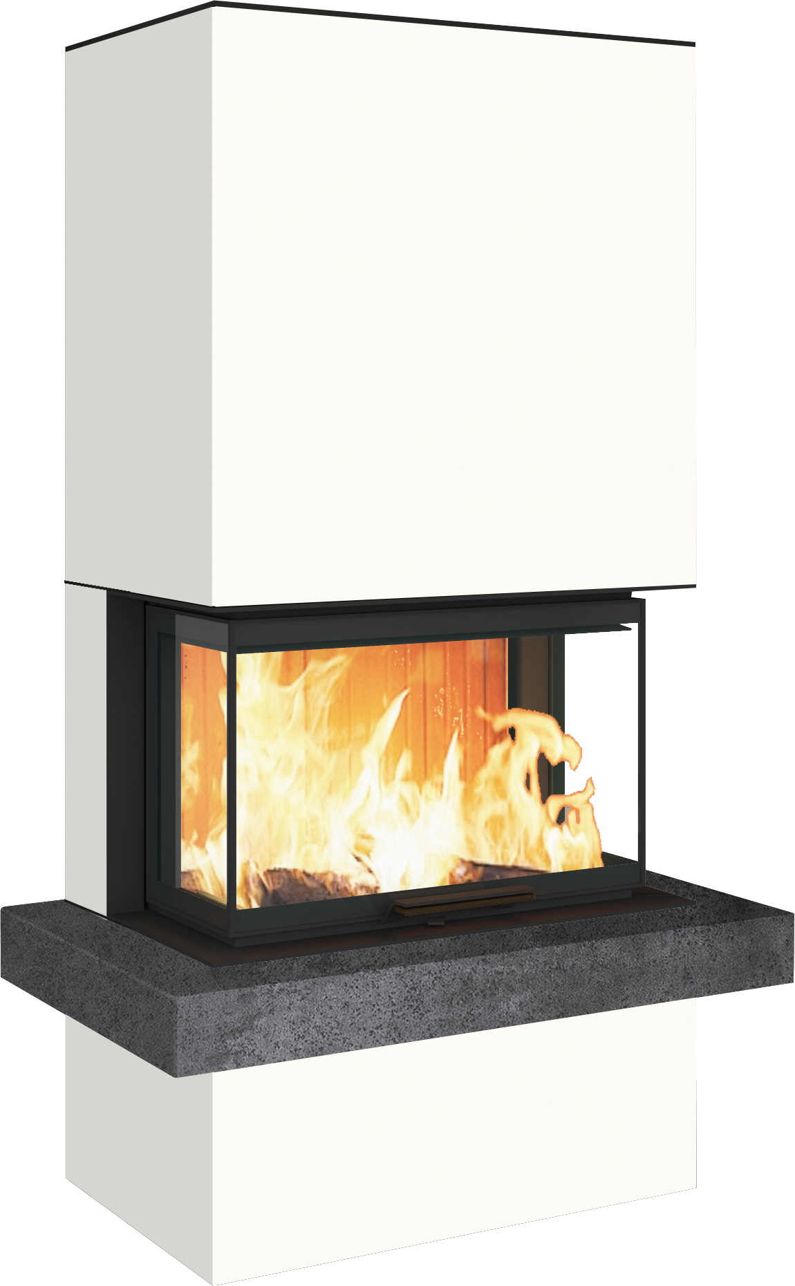 Neocube P24 FLR -Keramik Oberteil und Unterteil Bera Ice FF, Feuertisch Beren Black soft