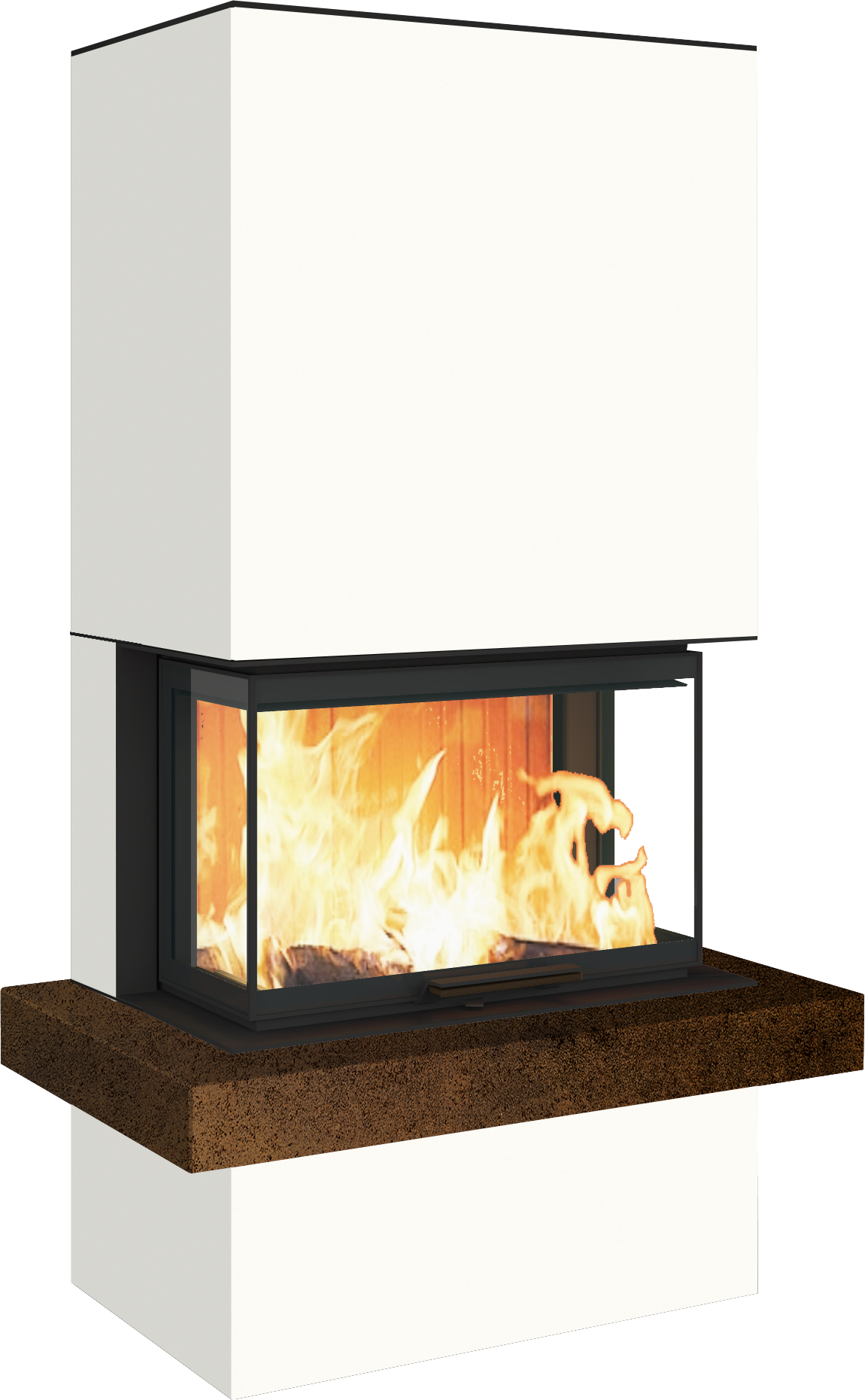 Neocube P24 FLR -Keramik Oberteil und Unterteil Bera Ice FF, Feuertisch Beren Black soft