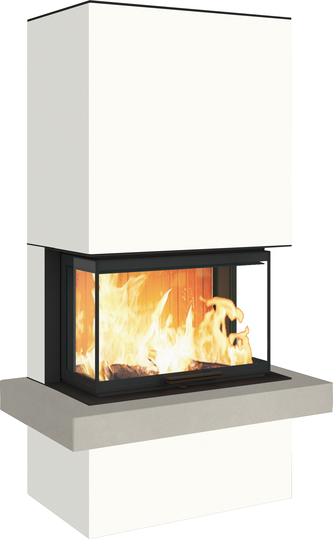 Neocube P24 FLR -Keramik Oberteil und Unterteil Bera Ice FF, Feuertisch Beren Black soft