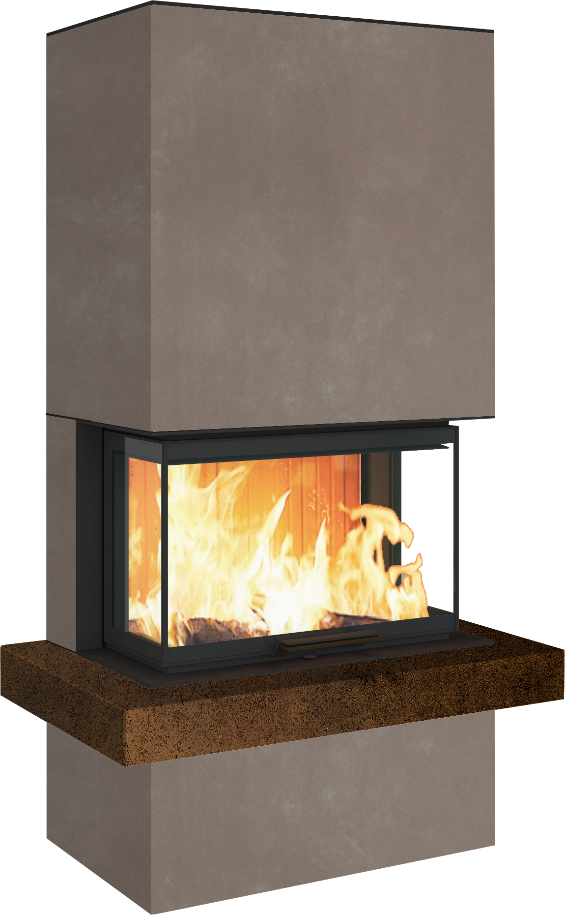 Neocube P24 FLR -Keramik Oberteil und Unterteil Bera Ice FF, Feuertisch Beren Black soft