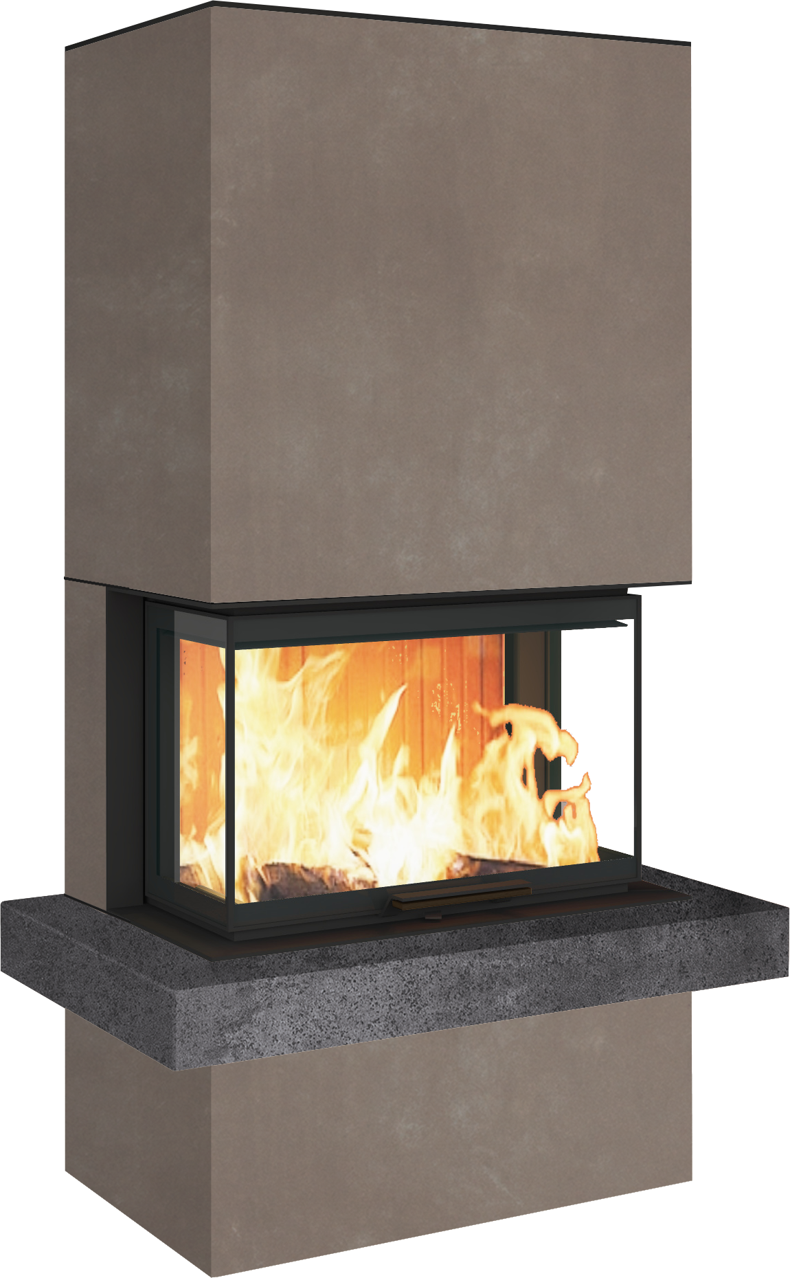 Neocube P24 FLR -Keramik Oberteil und Unterteil Bera Ice FF, Feuertisch Beren Black soft