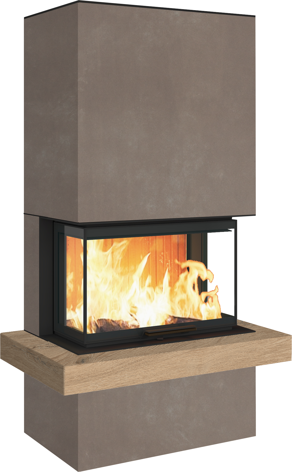 Neocube P24 FLR -Keramik Oberteil und Unterteil Bera Ice FF, Feuertisch Beren Black soft