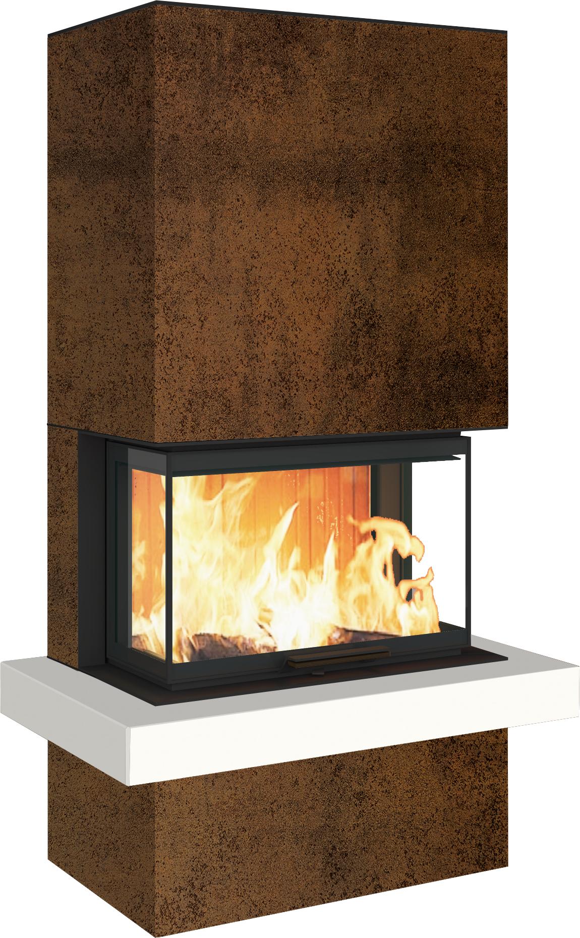 Neocube P24 FLR -Keramik Oberteil und Unterteil Bera Ice FF, Feuertisch Beren Black soft