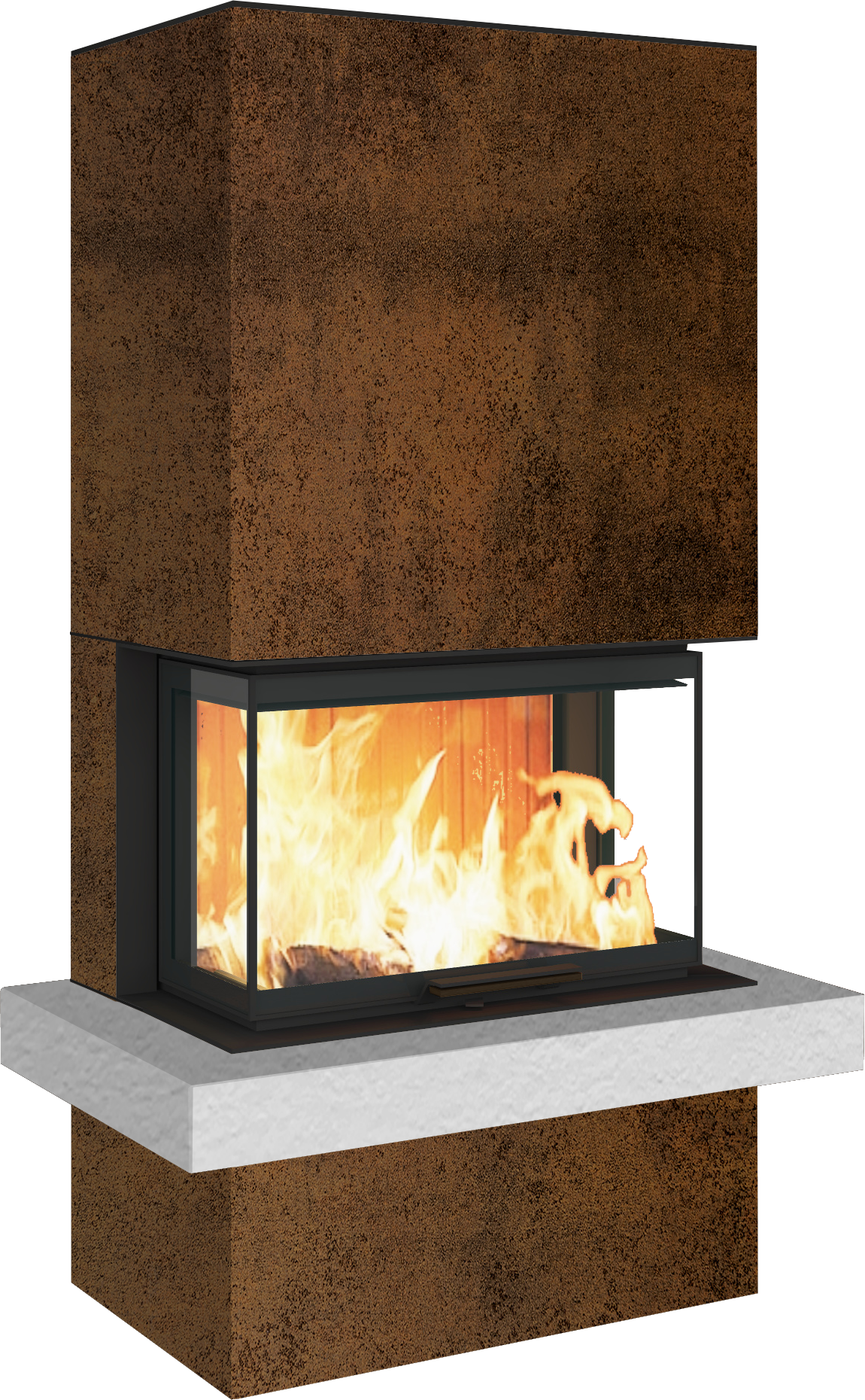Neocube P24 FLR -Keramik Oberteil und Unterteil Bera Ice FF, Feuertisch Beren Black soft