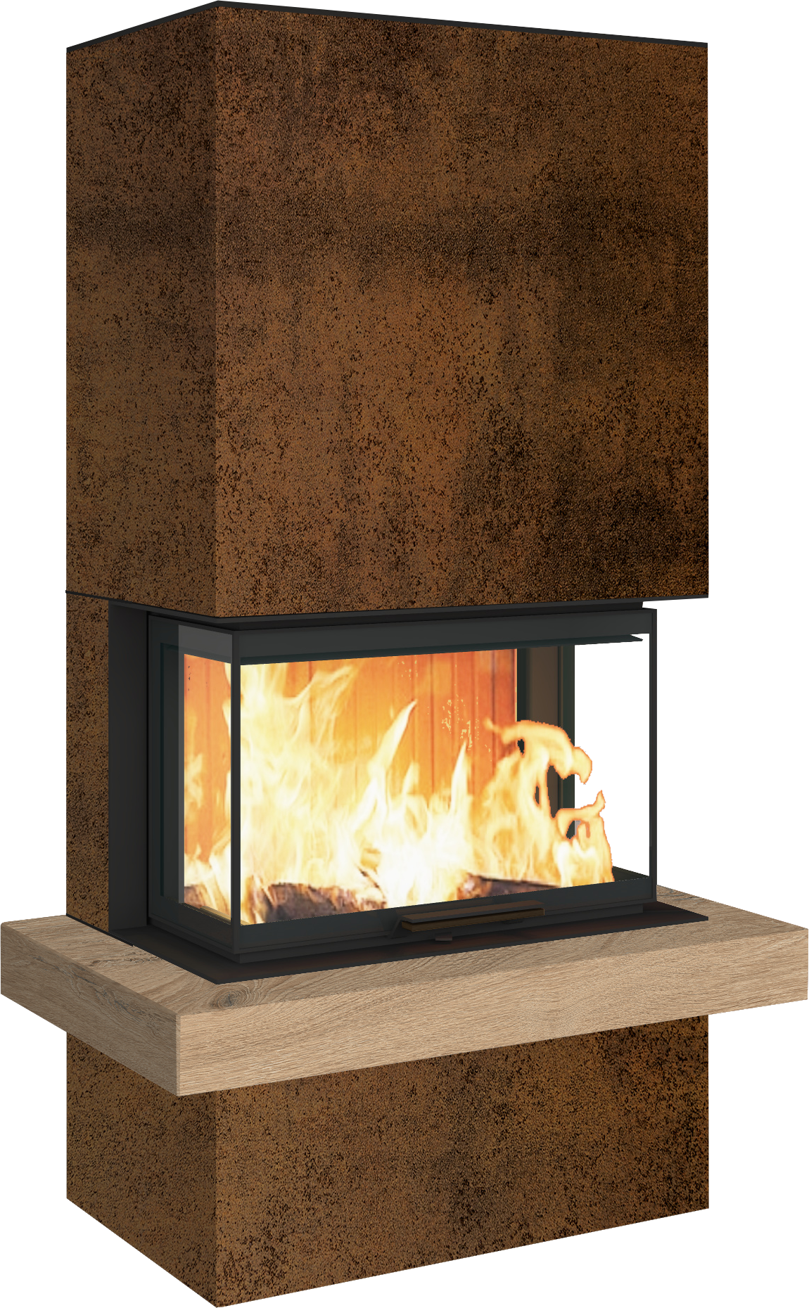 Neocube P24 FLR -Keramik Oberteil und Unterteil Bera Ice FF, Feuertisch Beren Black soft