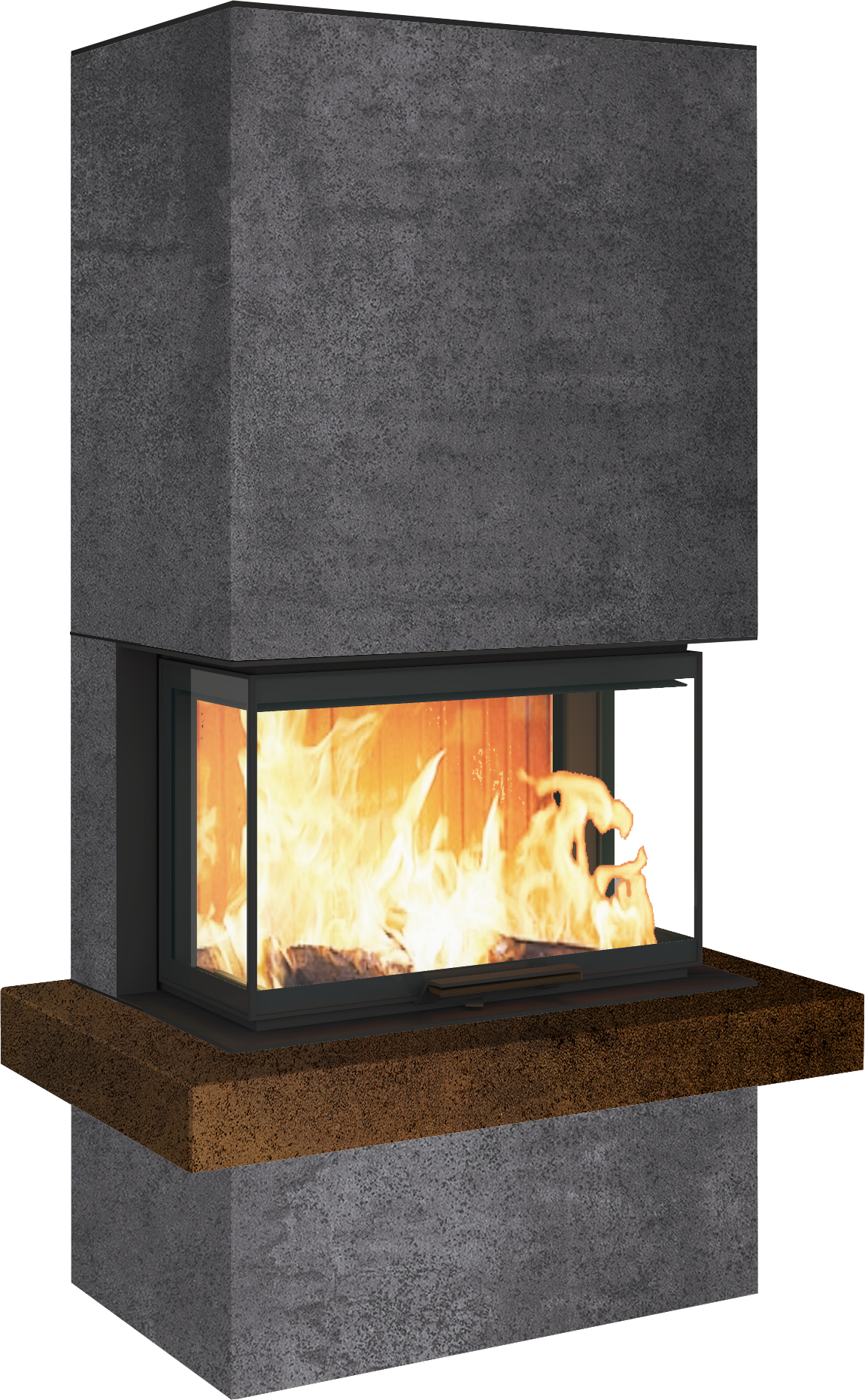 Neocube P24 FLR -Keramik Oberteil und Unterteil Bera Ice FF, Feuertisch Beren Black soft