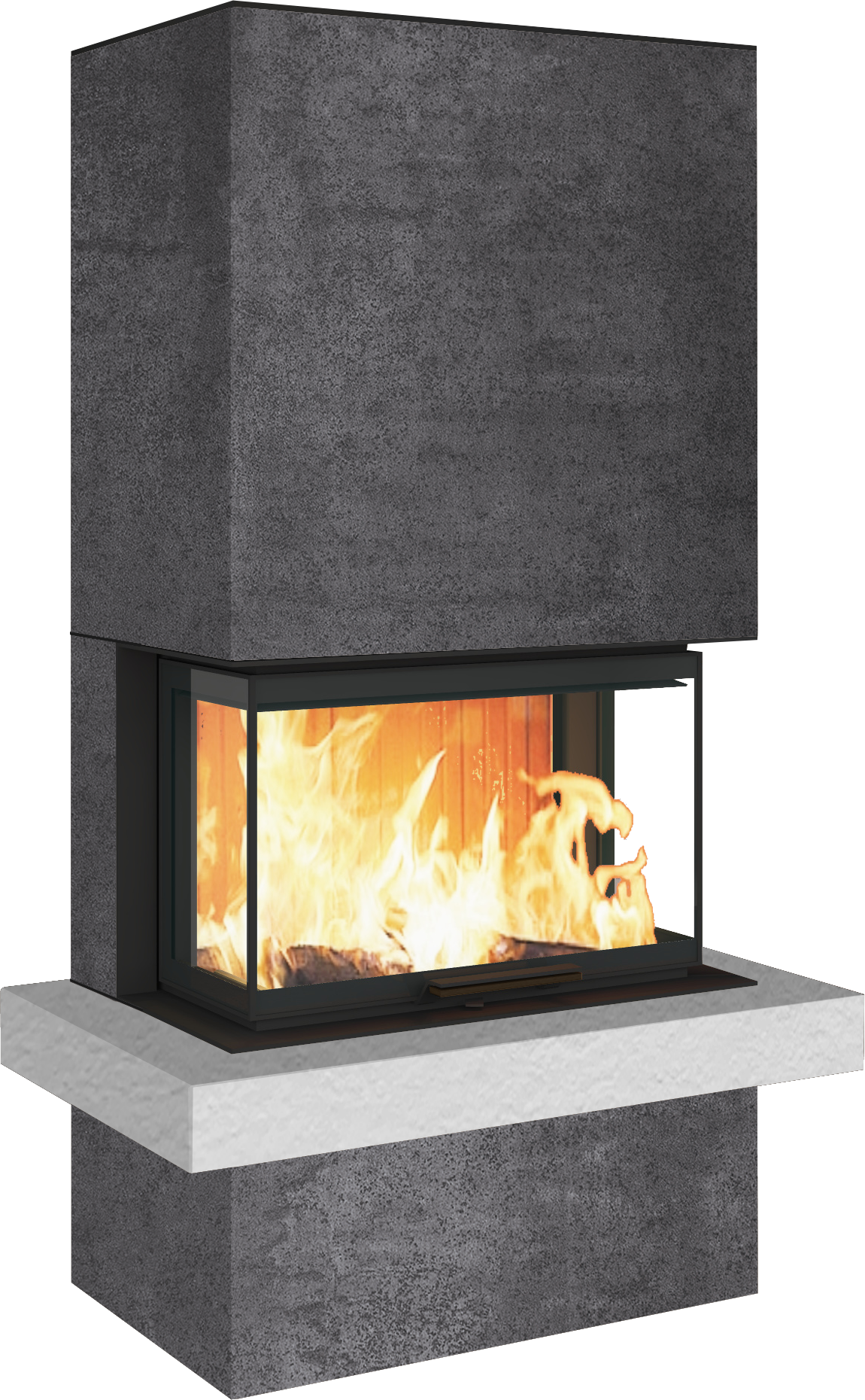 Neocube P24 FLR -Keramik Oberteil und Unterteil Bera Ice FF, Feuertisch Beren Black soft