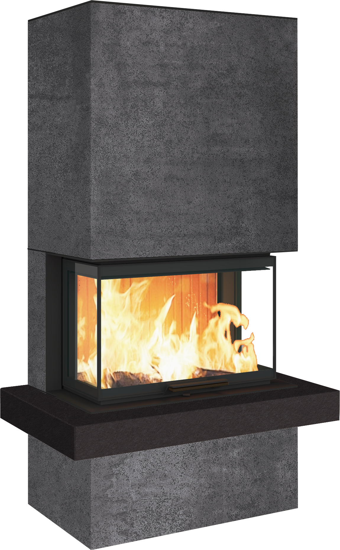 Neocube P24 FLR -Keramik Oberteil und Unterteil Bera Ice FF, Feuertisch Beren Black soft