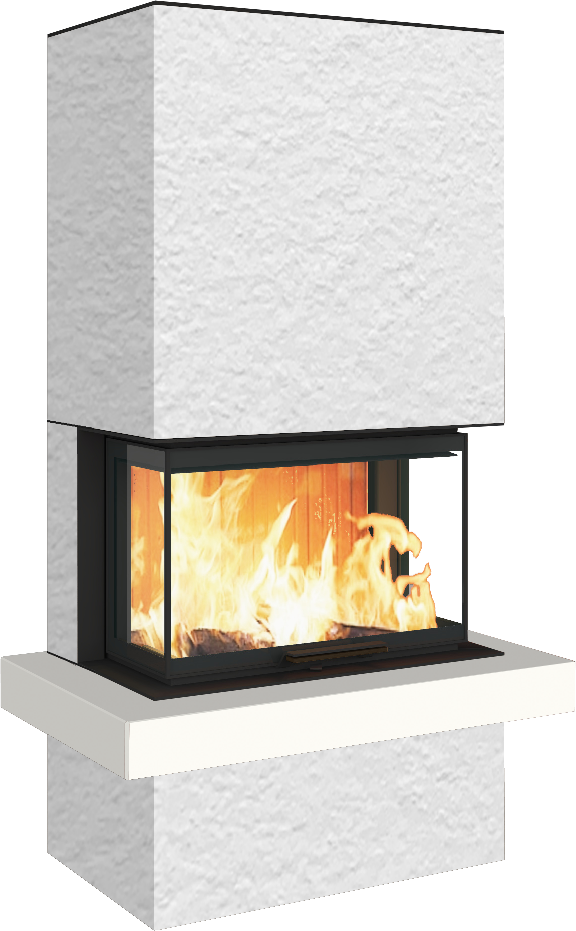 Neocube P24 FLR -Keramik Oberteil und Unterteil Bera Ice FF, Feuertisch Beren Black soft