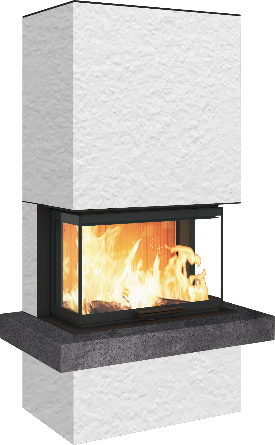 Neocube P24 FLR -Keramik Oberteil und Unterteil Bera Ice FF, Feuertisch Beren Black soft