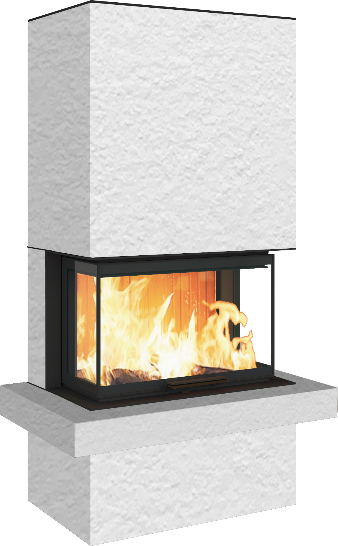 Neocube P24 FLR -Keramik Oberteil und Unterteil Bera Ice FF, Feuertisch Beren Black soft