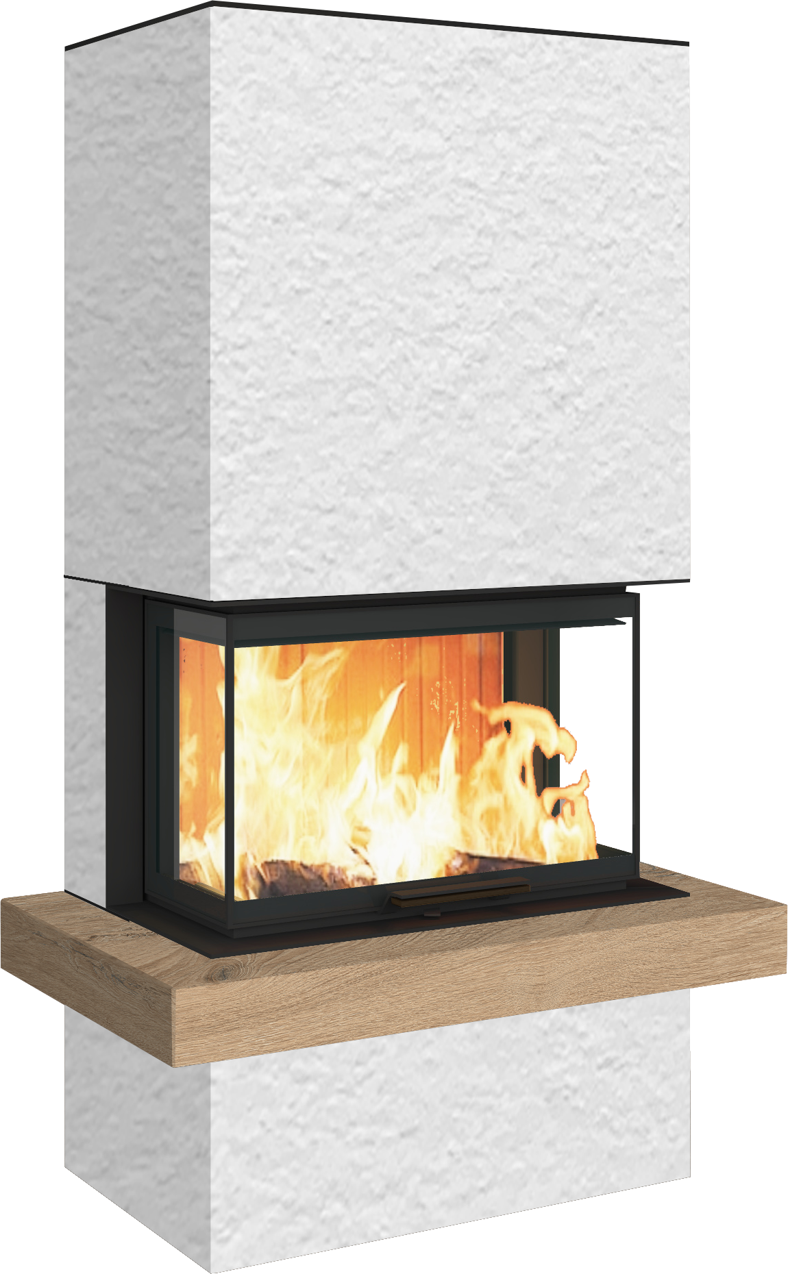 Neocube P24 FLR -Keramik Oberteil und Unterteil Bera Ice FF, Feuertisch Beren Black soft