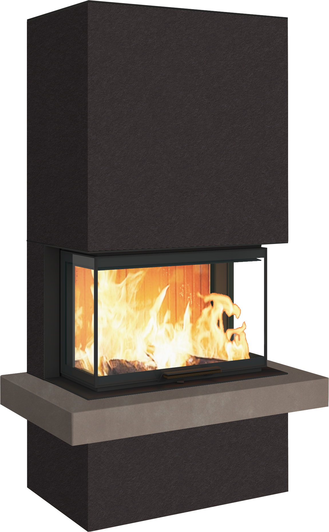 Neocube P24 FLR -Keramik Oberteil und Unterteil Bera Ice FF, Feuertisch Beren Black soft