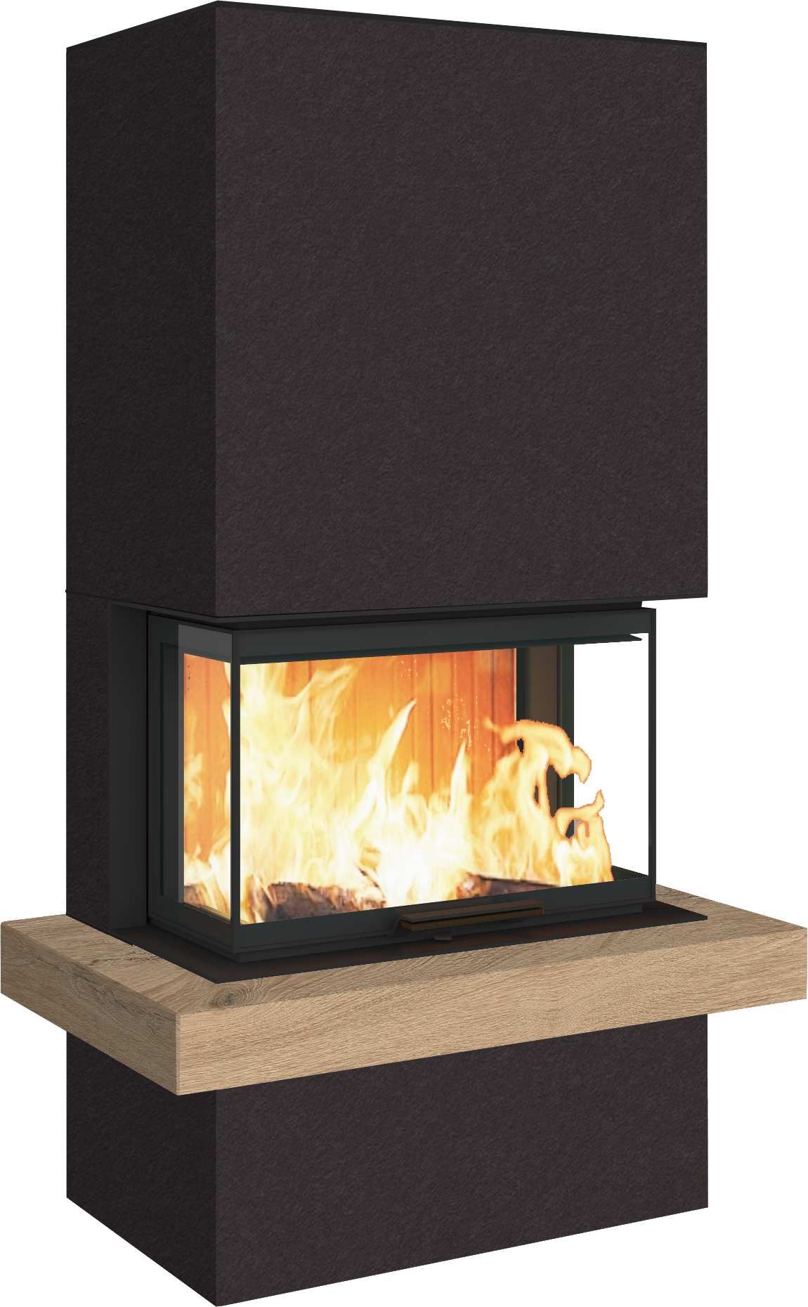Neocube P24 FLR -Keramik Oberteil und Unterteil Bera Ice FF, Feuertisch Beren Black soft