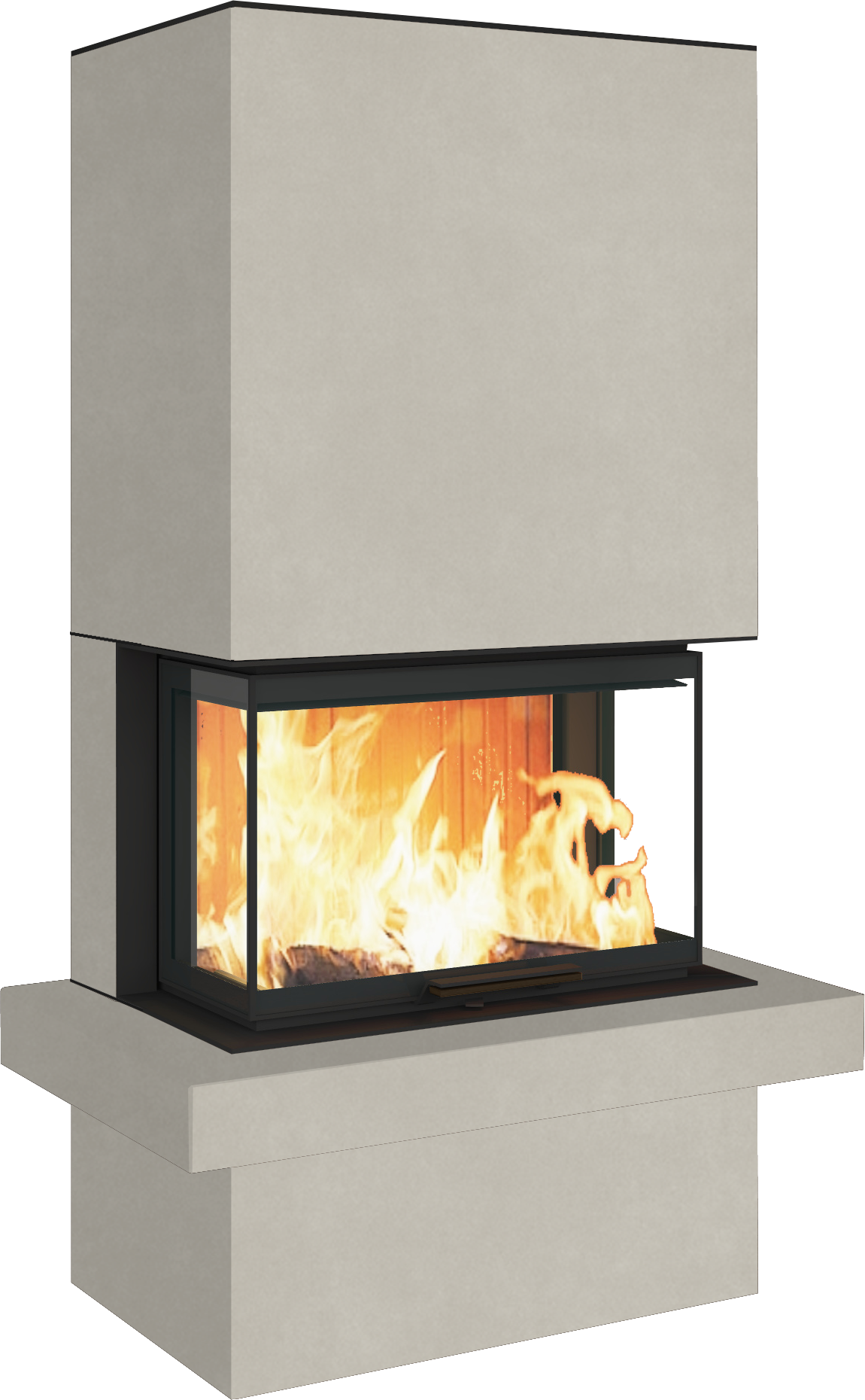 Neocube P24 FLR -Keramik Oberteil und Unterteil Bera Ice FF, Feuertisch Beren Black soft