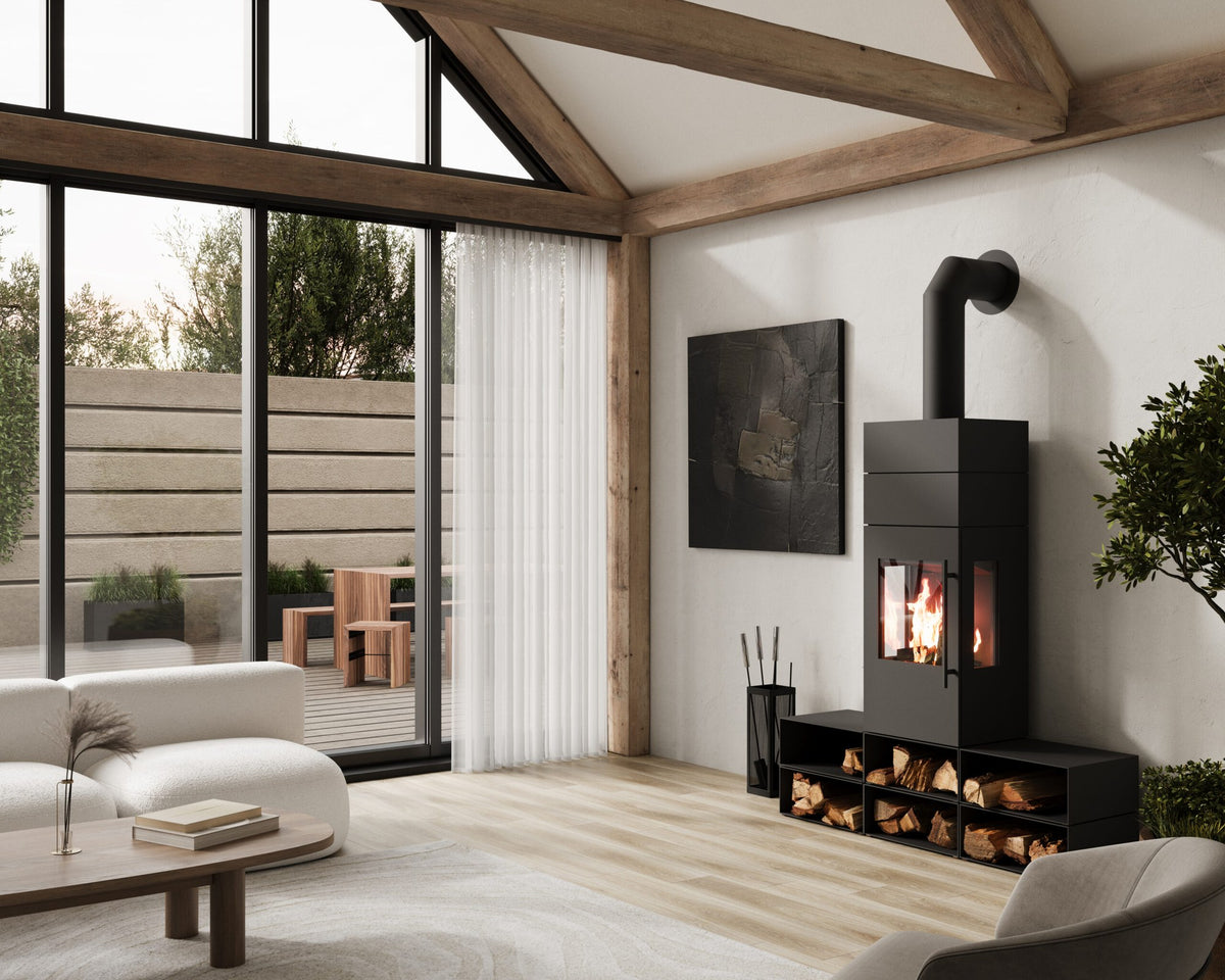 Cera Galileo Stahl Schwedenofen im Wohnraum