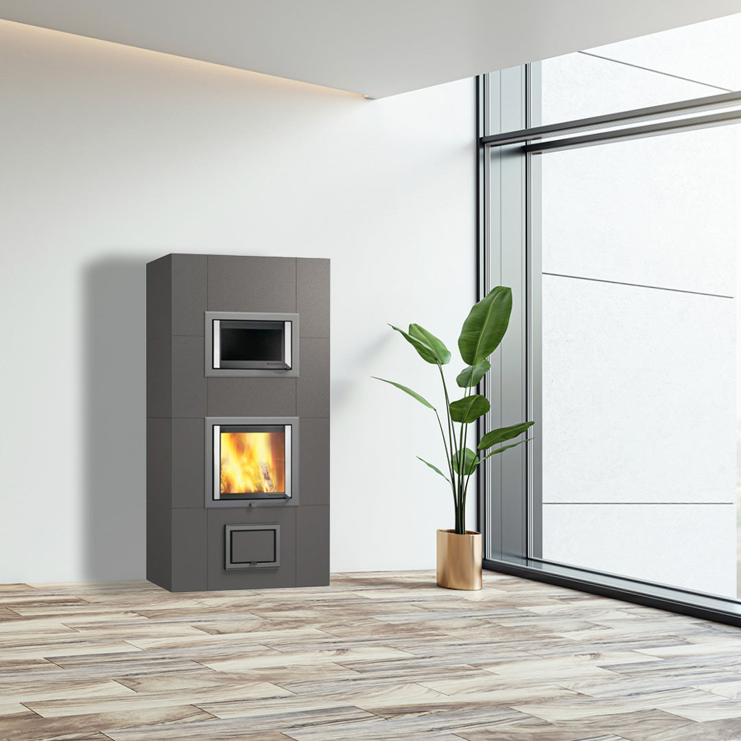 NunnaUuni Hestia Solo Ceramic, Specksteinofen mit Backfach und Keramikverkleidung