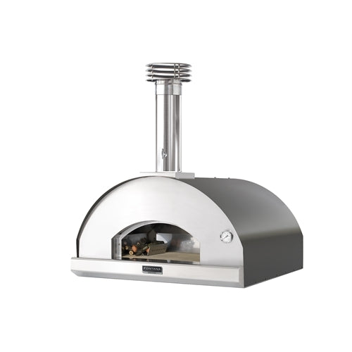 Marinara Pizza- und Brotbackofen 80/80 cm – inkl. Unterbau, Rot