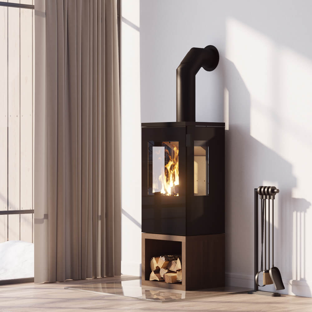 Cera Galileo mit Sockel schwarz, Front offen