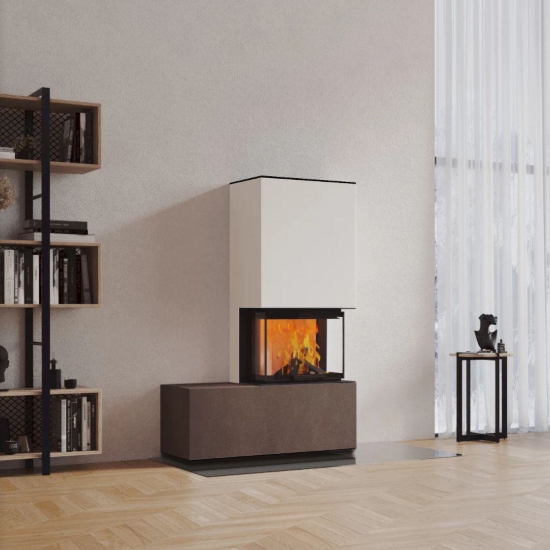 Neocube P13 FLR - Keramik Oberteil Phedra, Unterteil Nero Zimbabwe, Bank links
