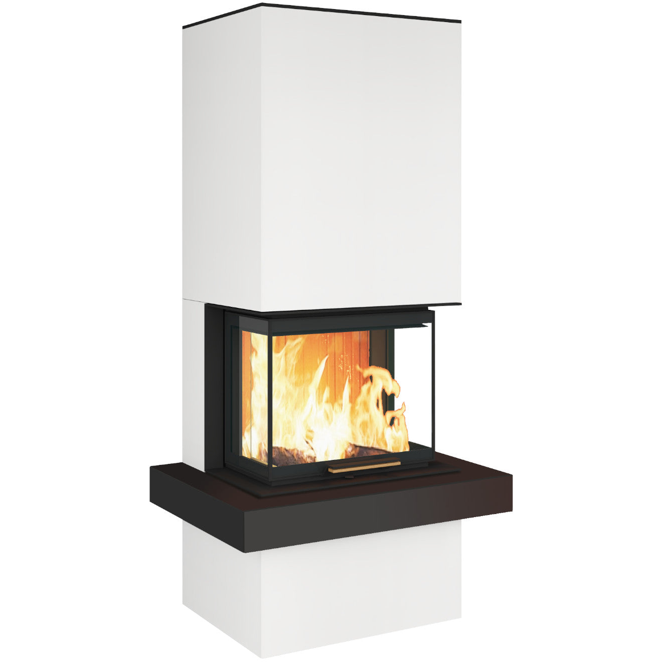 neocube P14 / Ofen: Granito Black - Feuersims: Arctic White