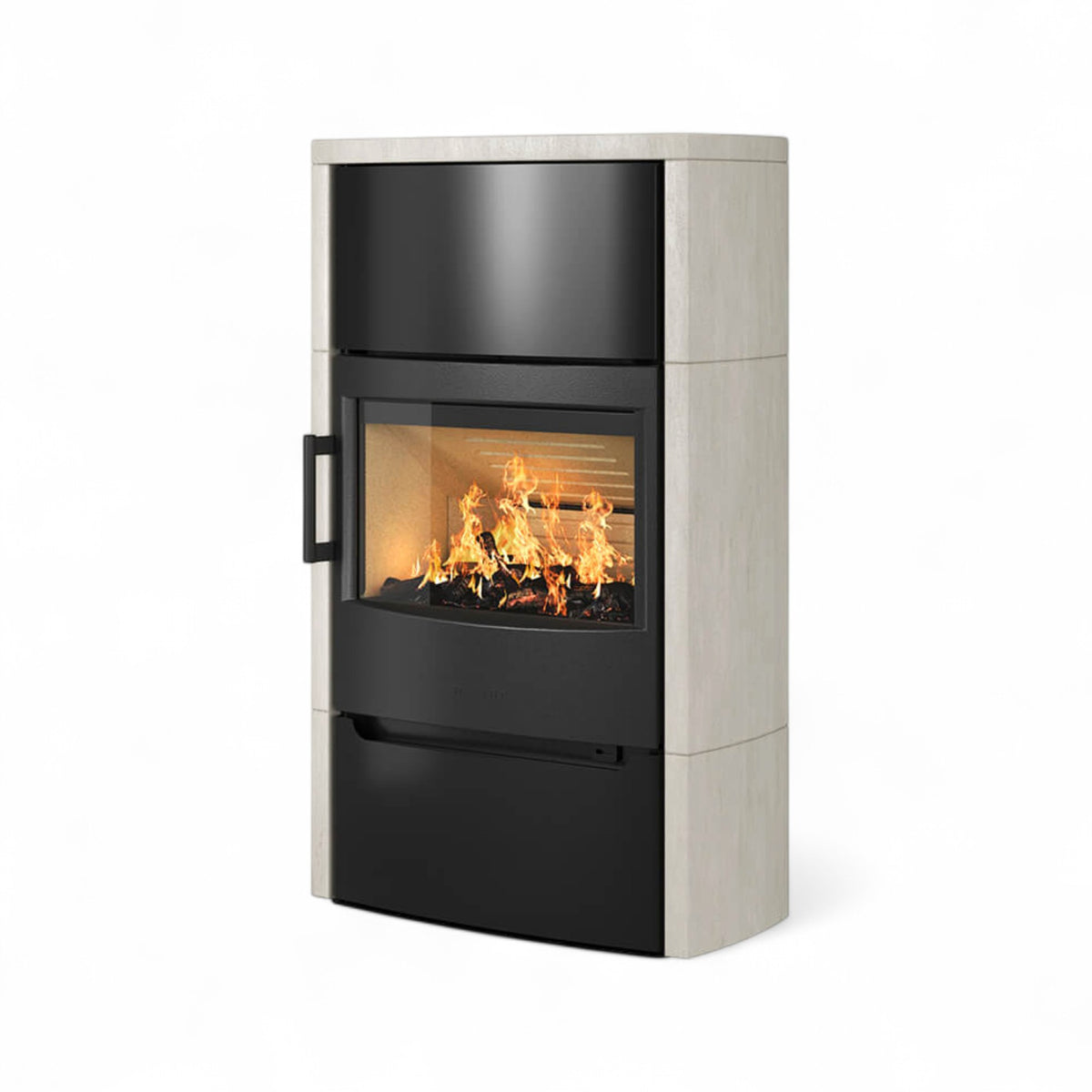 WIKING Maxi 6 Naturstein weiss Korpus schwarz, Schwedenofen