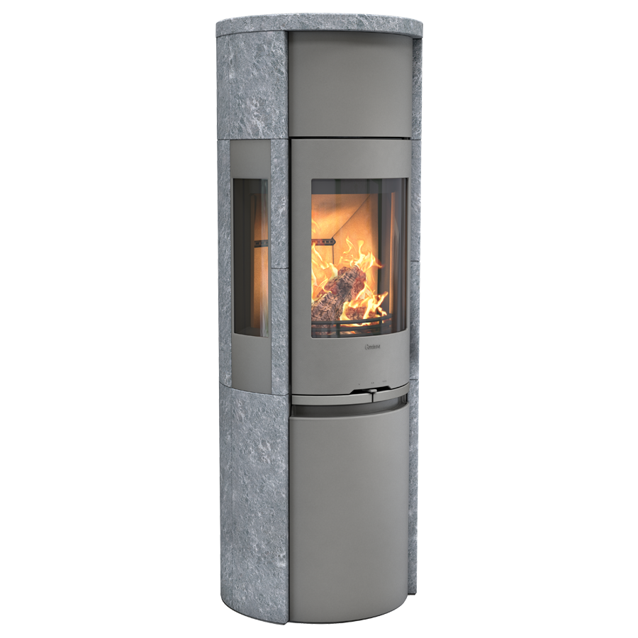 Contura 590T Style Speckstein Gusseisenfront, grau