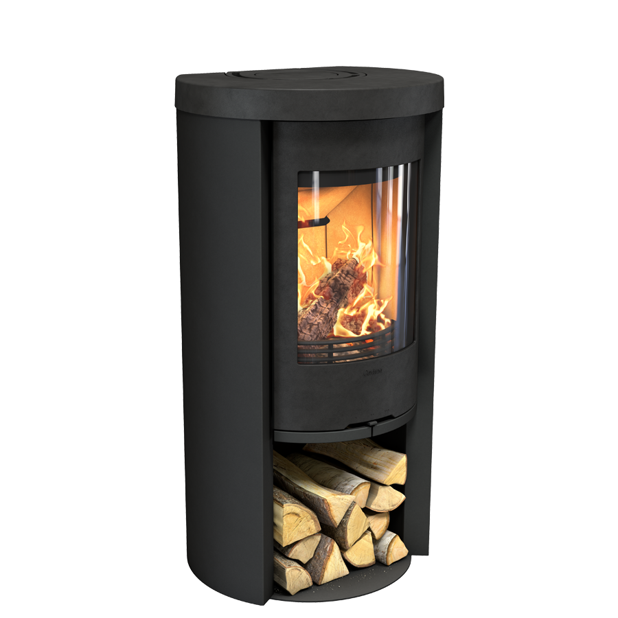 Contura 520T Style Gusseisenfront schwarz. Stahlumrandung Inkl. Powerstone