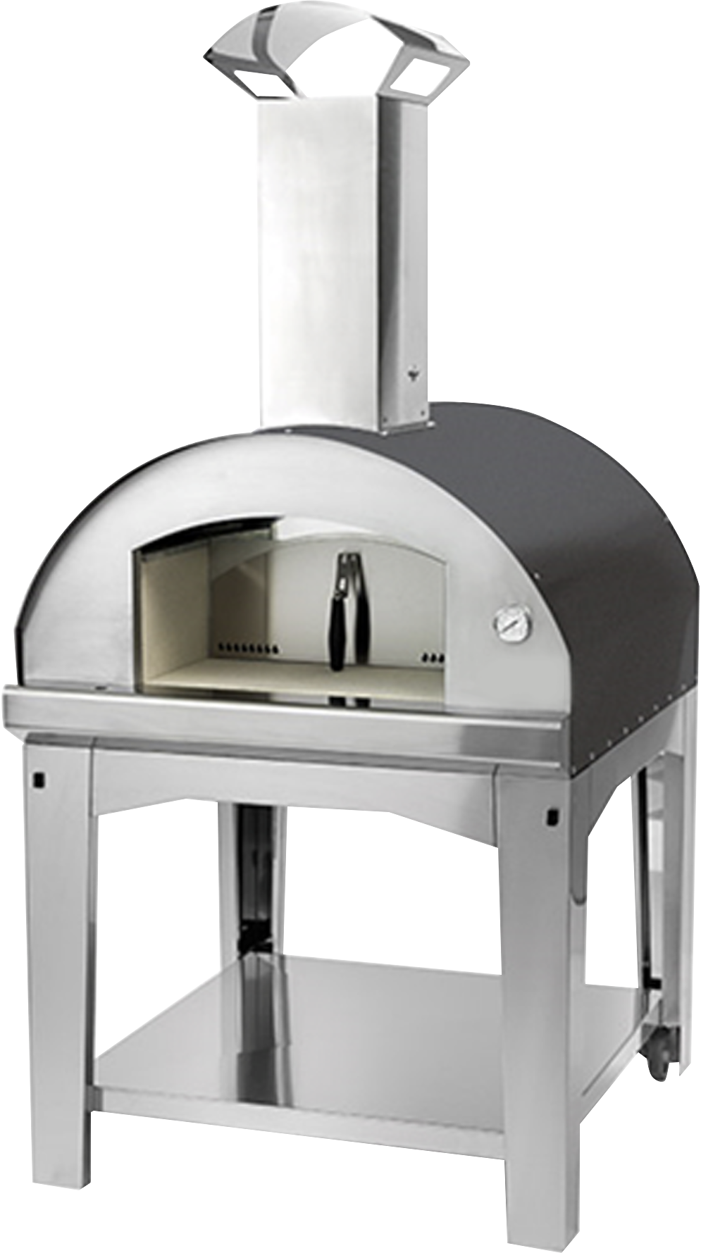 Duetto Kombi Schwarz – Pizza- und Brotbackofen / Grill 80 × 60 cm