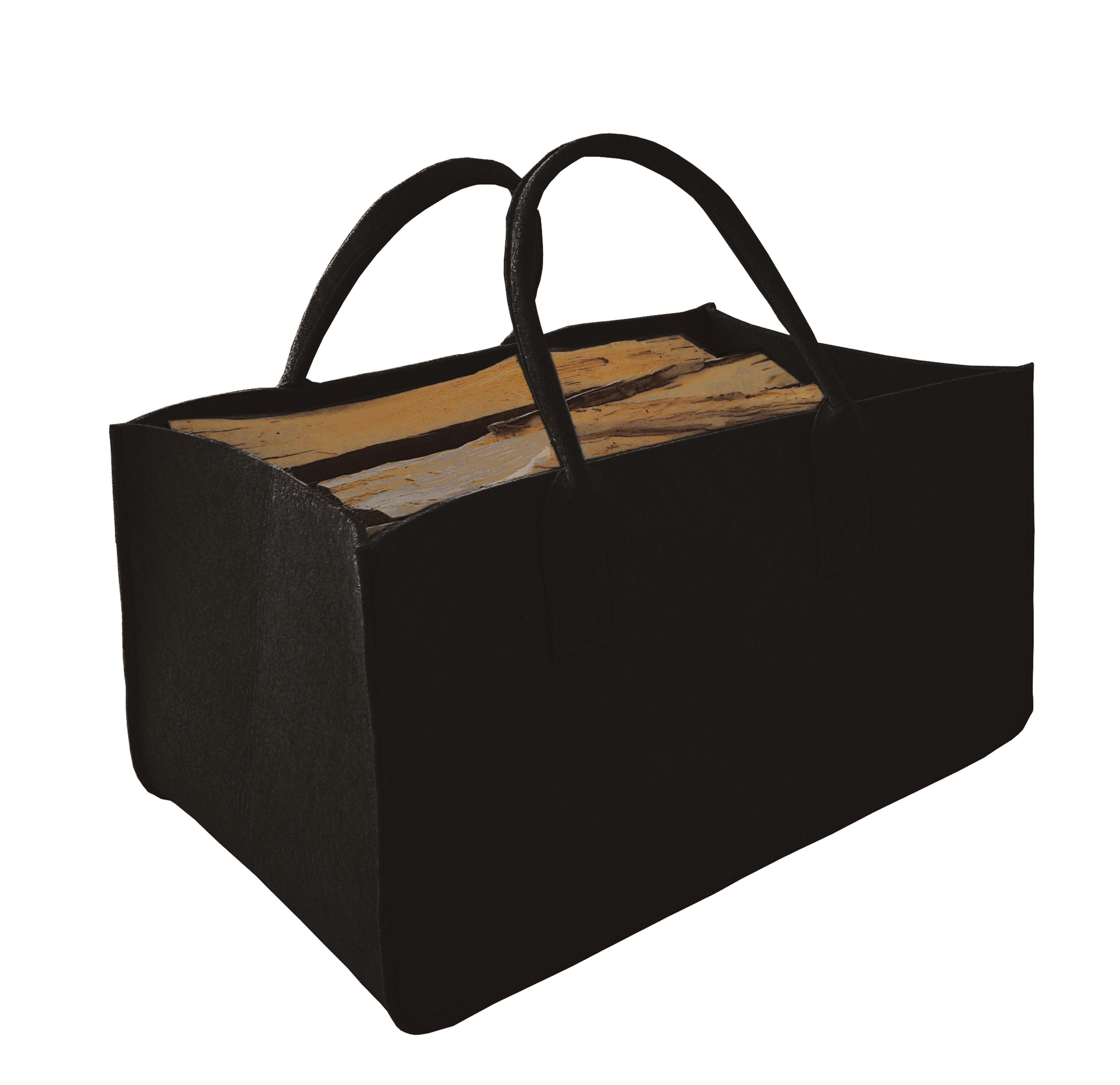 Filztasche, schwarz exkl. Holzstapel