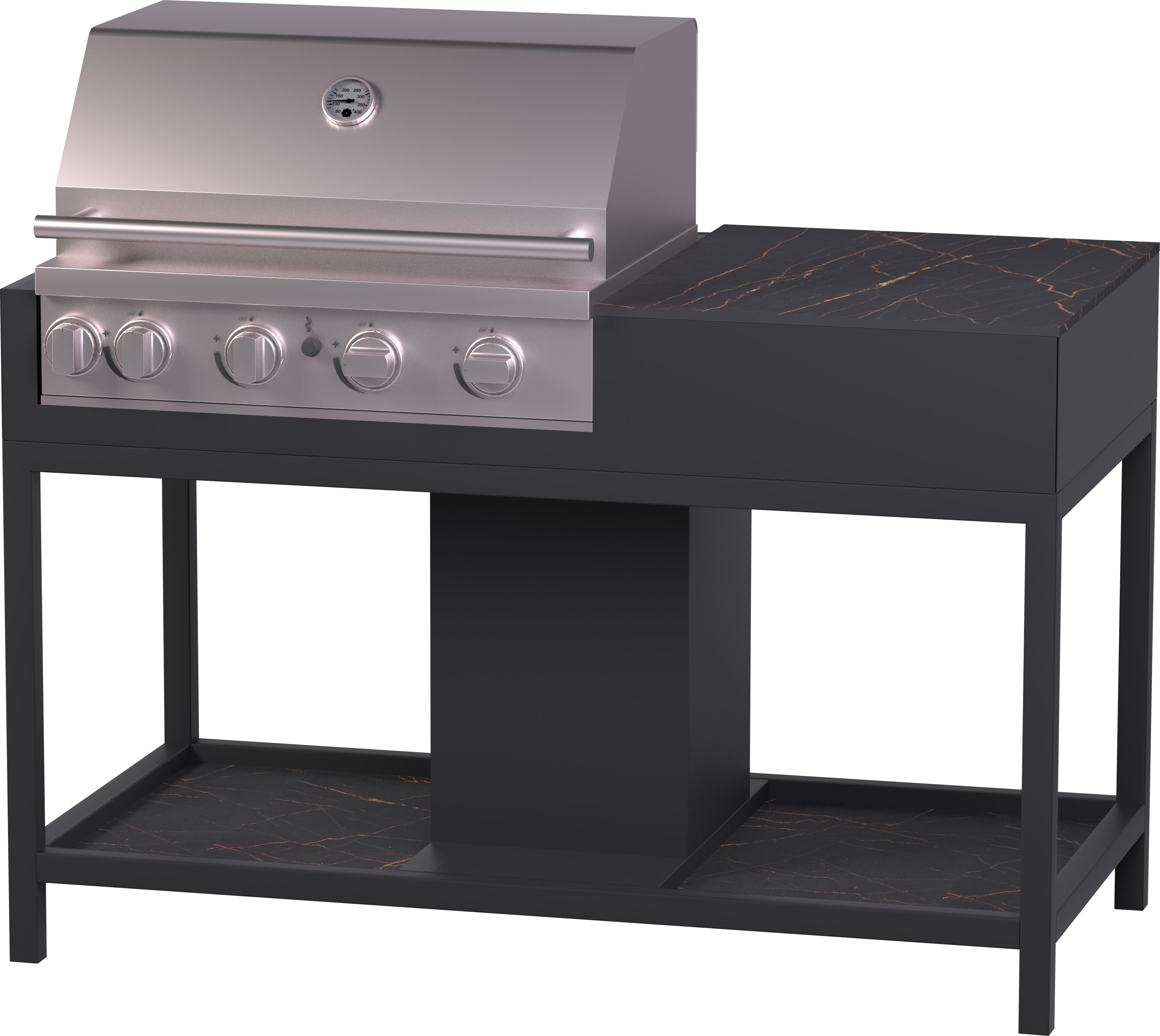 Gasgrill M mit Keramik Tisch - Laurent Beefwolf S / 740 x 646 x 467mm
