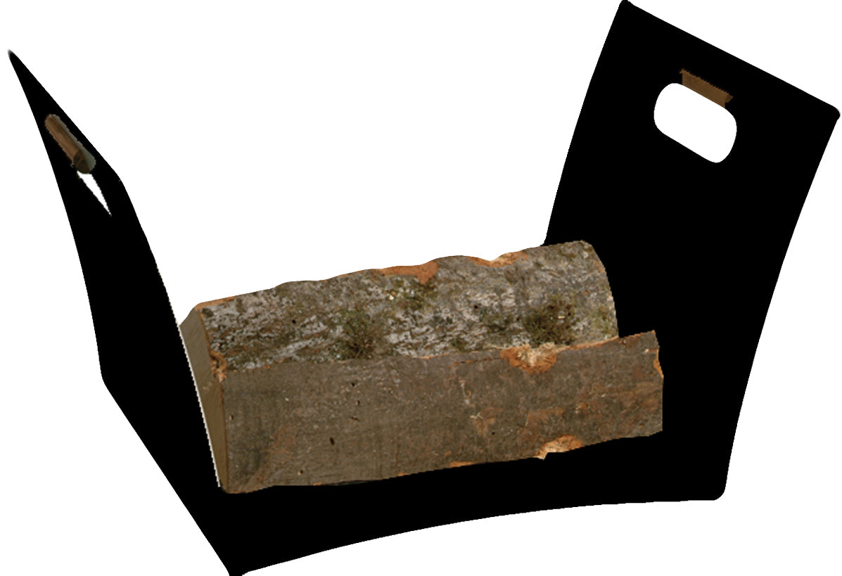 Holzkorb schwarz beschichtet, Griffe Nussholz exkl. Holzstapel