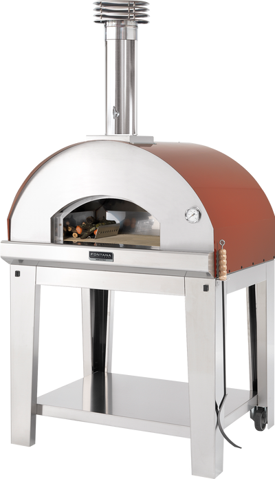 Mangiafuoco Pizza- und Brotbackofen 60/80 cm – Edelstahl, inkl. Unterbau