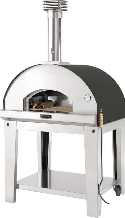 Mangiafuoco Pizza- und Brotbackofen 60/80 cm – Edelstahl, inkl. Unterbau