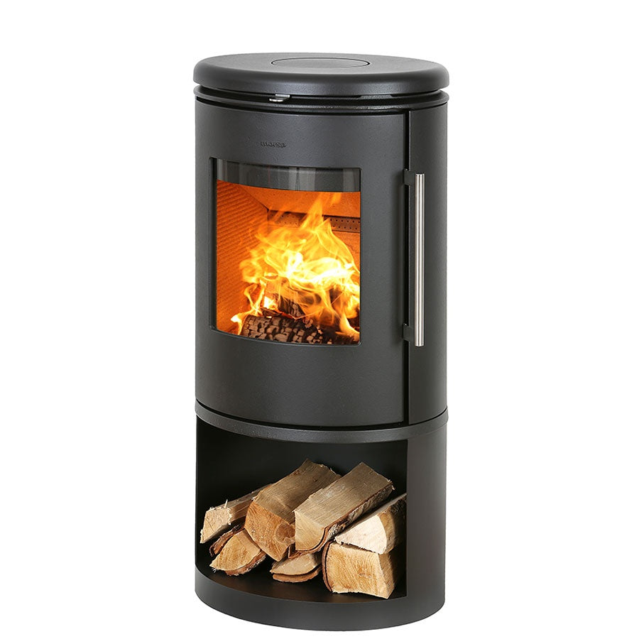 Morso 6843 mit Holzfach, schwarz