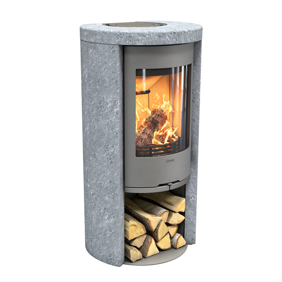 Contura 520 Style, Schwedenofen, Speckstein, Gusseisenfront, Grau