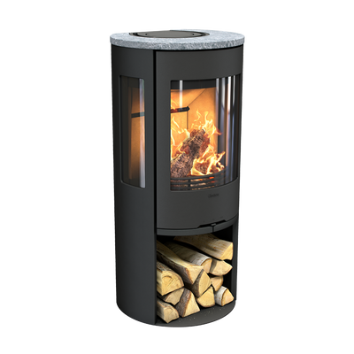 Contura 556 Style, Schwedenofen, Stahl, Gusseisenfront, Speckstein, Schwarz