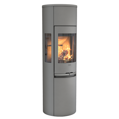Contura 596 Style, Schwedenofen, Stahl, Gusseisenfront, Aluminium, Grau