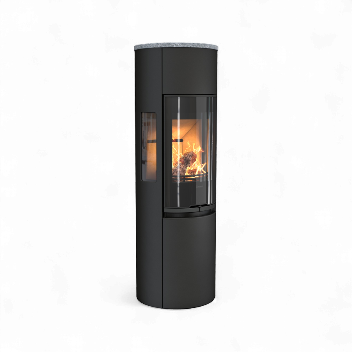Contura 596 Style, Schwedenofen, Stahl, Glasfront, Speckstein, Schwarz