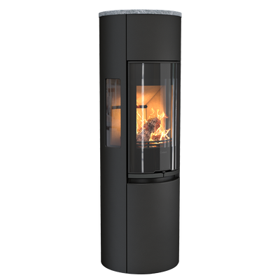 Contura 596 Style, Schwedenofen, Stahl, Glasfront, Speckstein, Schwarz