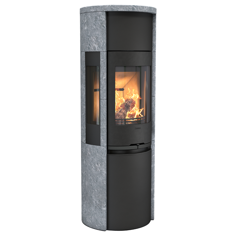 Contura 596 Style, Schwedenofen, Speckstein, Gusseisenfront, Speckstein, Schwarz