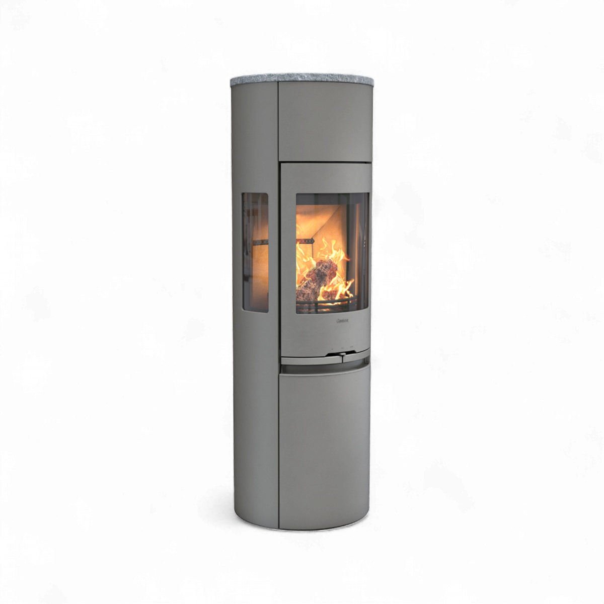 Contura 596 Style, Schwedenofen, Stahl, Gusseisenfront, Speckstein, Grau
