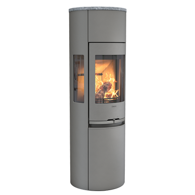 Contura 596 Style, Schwedenofen, Stahl, Gusseisenfront, Speckstein, Grau
