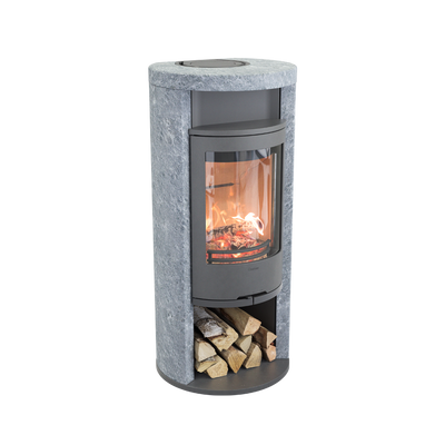 Contura 620 Style, Schwedenofen, Speckstein, Gusseisenfront, Warmhaltefach, Grau