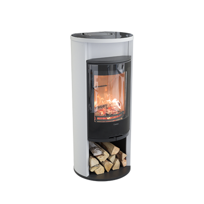 Contura 610 Style, Schwedenofen, Stahl, Glasfront, Glas-Abdeckung, Warmhaltefach, Weiss