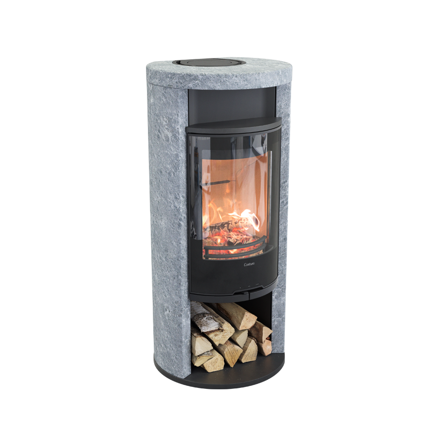 Contura 620 Style, Schwedenofen, Speckstein, Glasfront, Warmhaltefach, Schwarz