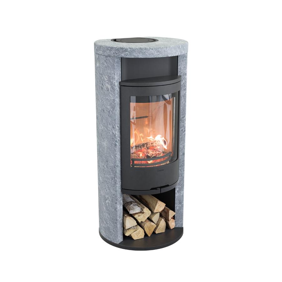 Contura 620 Style, Schwedenofen, Speckstein, Gusseisenfront, Warmhaltefach, Schwarz