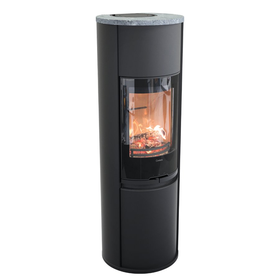 Contura 690G Style, Schwedenofen, Speckstein-Abdeckung, schwarz