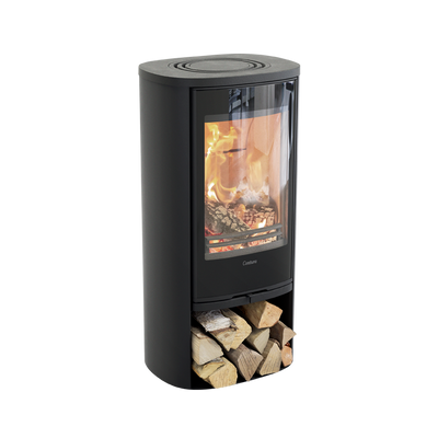 Contura 810 Style, Schwedenofen, Glasfront, Aluminium, Schwarz